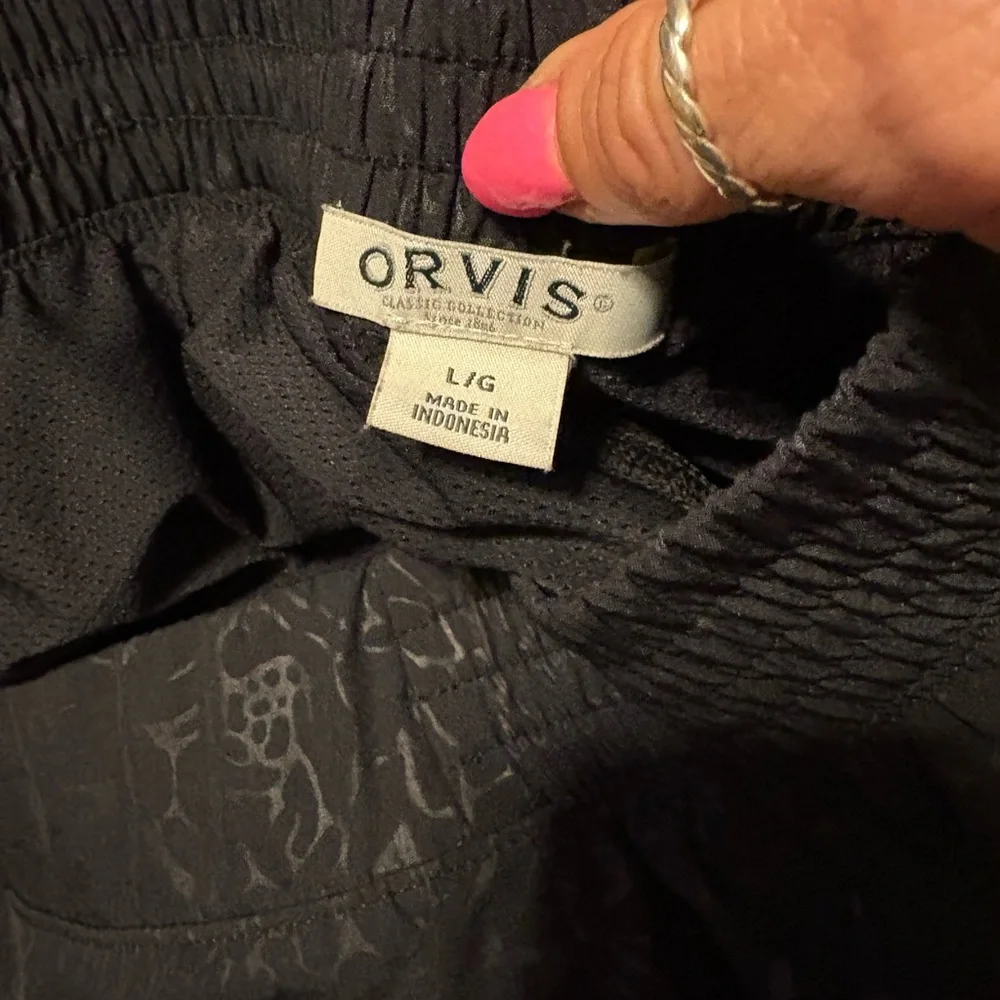 Orvis Floral Black Skirt size‎ large (0504)